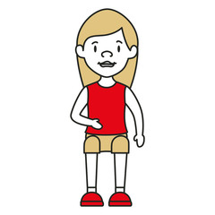 beautiful and young woman character vector illustration design