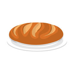 dish with delicious bread isolated icon vector illustration design