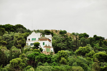 Fototapeta na wymiar barcelona house in a garden