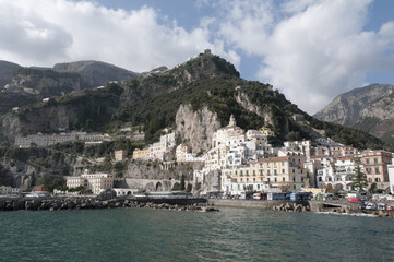 Fototapeta na wymiar Panoramic view of Amalfi in Italy