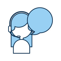 call center agent with speech bubble avatar vector illustration design