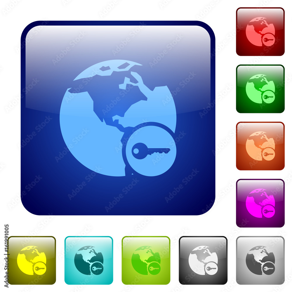 Poster secure internet surfing color square buttons