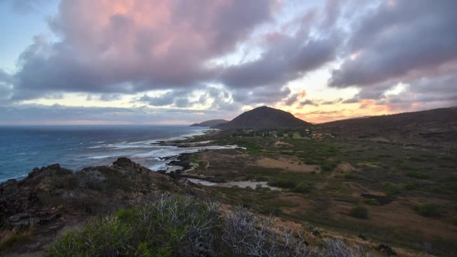Time lapse southeast coast of Oahu, Hawaii