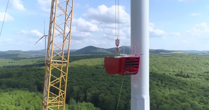 Bau eines Windrads, Windkraftanlage