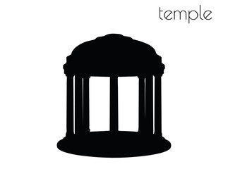 temple silhouette on white background