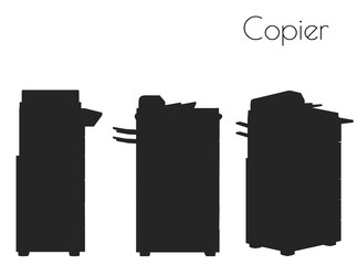 Copier silhouette on white background