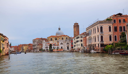 Fototapeta na wymiar Venice in Italy, Sunrise view of the city and river canal.