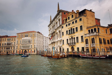 Venice in Italy, view of the city and river canal.