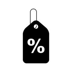 tag with percent symbol vector illustration design