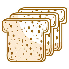 delicious slices bread isolated icon vector illustration design