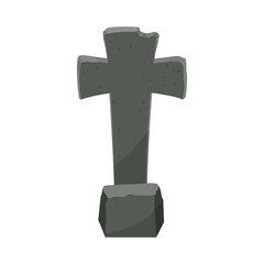 Cartoon Tombstone With RIP Illustration of a funny cartoon halloween tombstone for graveyard landscape with rest in peace inscription