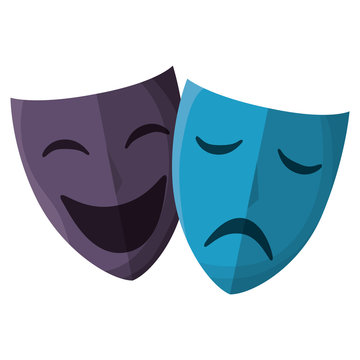 theater masks isolated icon vector illustration design