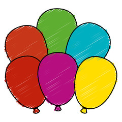 balloons air party decoration vector illustration design