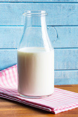 Healthy milk in bottle.