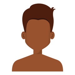 young man shirtless avatar character vector illustration design