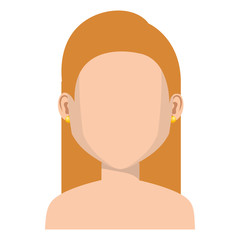 young woman shirtless avatar character vector illustration design