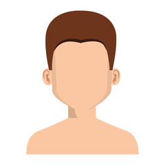 young man shirtless avatar character vector illustration design