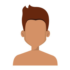 young man shirtless avatar character vector illustration design