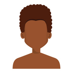 young man shirtless avatar character vector illustration design