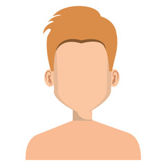 young man shirtless avatar character vector illustration design