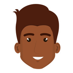 black young man head avatar character vector illustration design