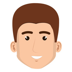 young man head avatar character vector illustration design