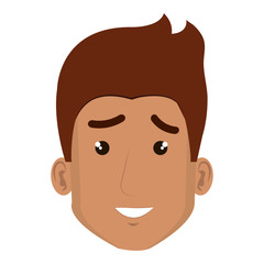 young man head avatar character vector illustration design