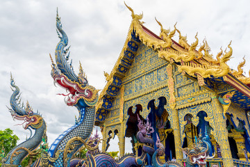 Fototapeta na wymiar Wat Rong Sua Ten temple at Chiang Rai province in Thailand.