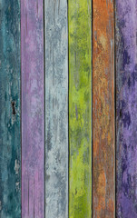 Color Barn Wooden Wall Planking Texture. Old Solid Wood Slats Rustic Shabby  Background. Faded Natural Wood Board Panel Structure. Vertical wooden boards close-up
