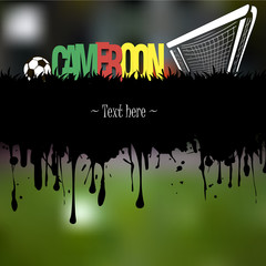 Grunge banner from splashes of watercolor ink and blots. Word Ca