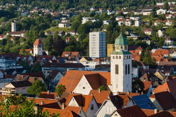 Albstadt-Tailfingen mit Ausblick auf die Pauluskirche