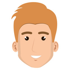 young man head avatar character vector illustration design