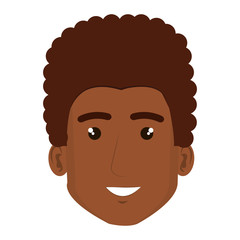 black young man head avatar character vector illustration design