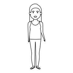 beautiful and young woman character vector illustration design