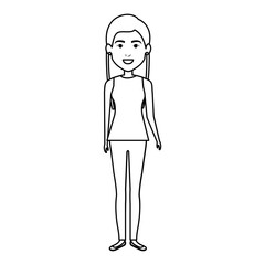 beautiful and young woman character vector illustration design