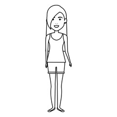 beautiful and young woman character vector illustration design