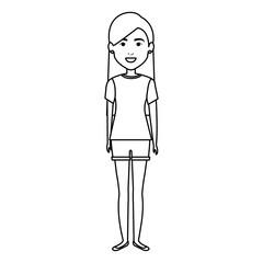 beautiful and young woman character vector illustration design
