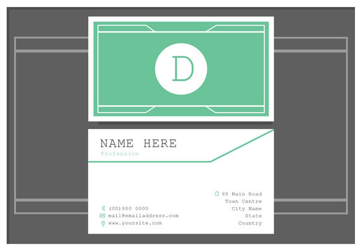 Teal and White Business Card Layout 1
