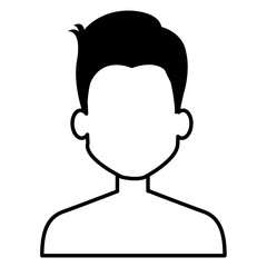 young man shirtless avatar character vector illustration design