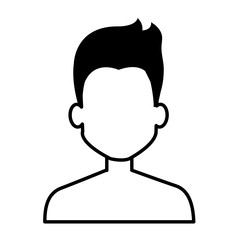 young man shirtless avatar character vector illustration design