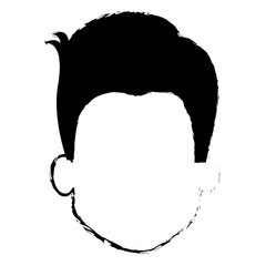 young man head avatar character vector illustration design