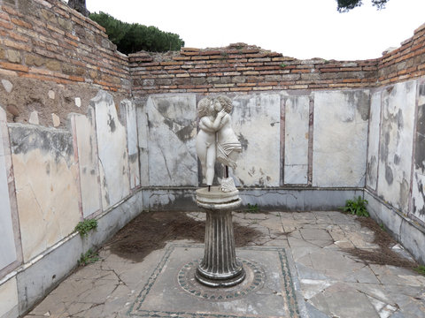 Cupid and Psyche in their room at Ostia Antica