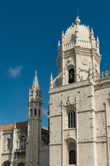 Fototapeta na wymiar The Jeronimos Monastery Bell Tower in Lisbon, Portugal