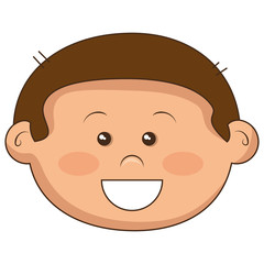 Obraz premium cute little boy head character vector illustration design
