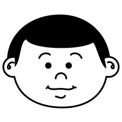 cute little boy head character vector illustration design