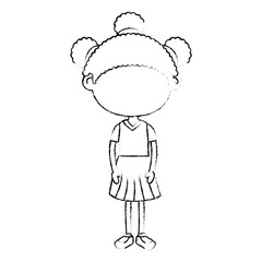 cute little girl character vector illustration design