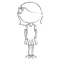 cute little girl character vector illustration design