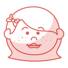 cute little girl head character vector illustration design