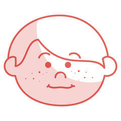 cute little boy head character vector illustration design