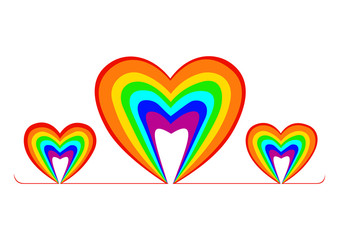 Rainbow heart love logo icon